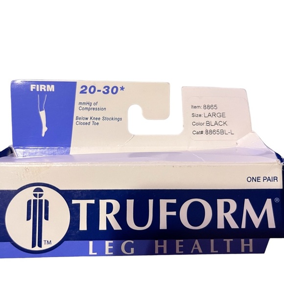 NEW Truform Men’s Black Compression Stockings Socks - Picture 3 of 9